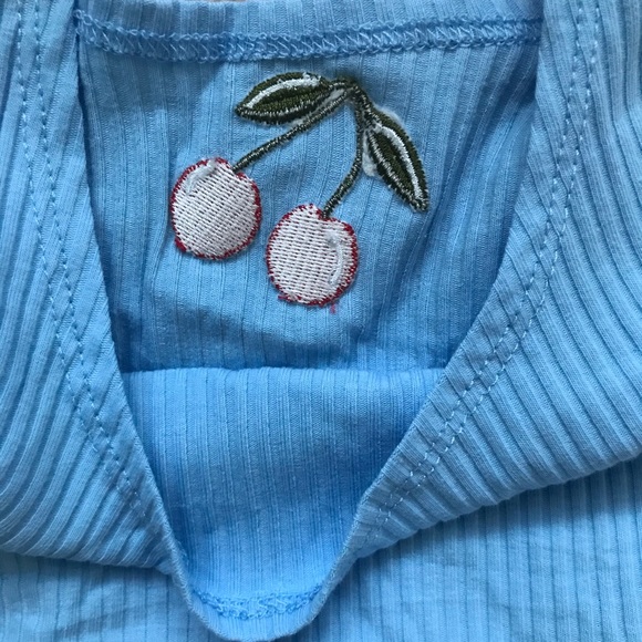 Cute Blue Cherry Crop for Women - Picture 5 of 6